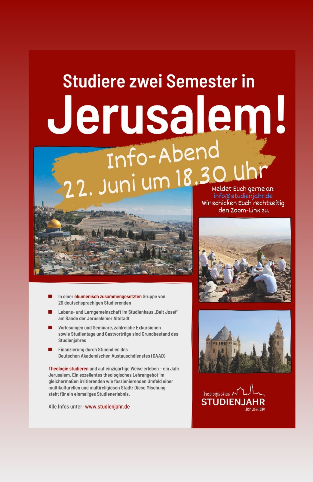 Flyer Studienjahr Jerusalem