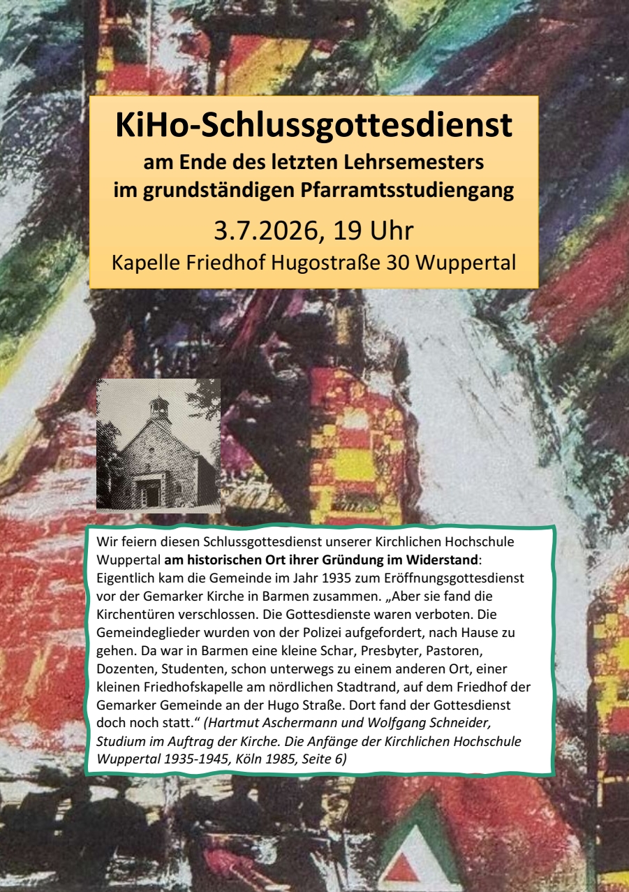 Plakat Schlussgottesdienst der KiHo Wuppertal am 3. Juli 2026